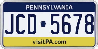 PA license plate JCD5678