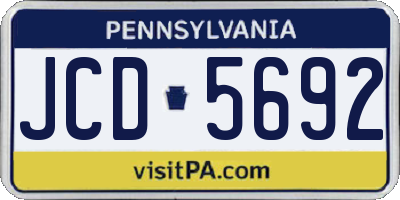 PA license plate JCD5692