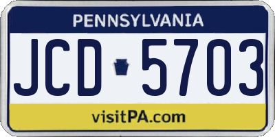 PA license plate JCD5703