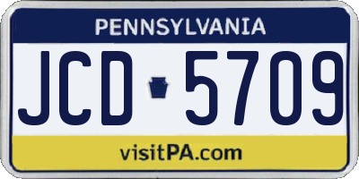 PA license plate JCD5709