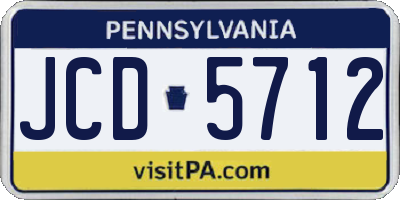 PA license plate JCD5712