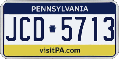 PA license plate JCD5713