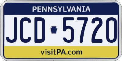 PA license plate JCD5720