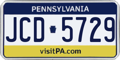 PA license plate JCD5729