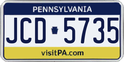 PA license plate JCD5735