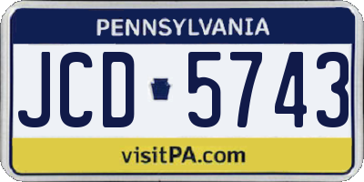 PA license plate JCD5743