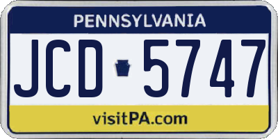 PA license plate JCD5747