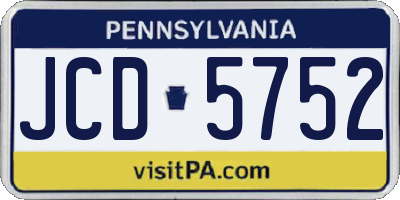 PA license plate JCD5752