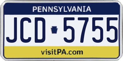 PA license plate JCD5755