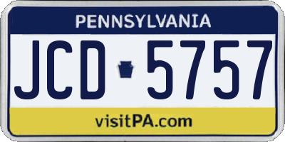 PA license plate JCD5757