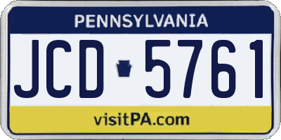 PA license plate JCD5761