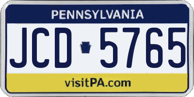 PA license plate JCD5765