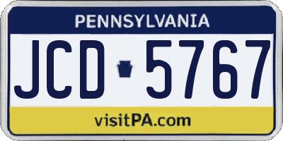 PA license plate JCD5767