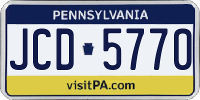 PA license plate JCD5770