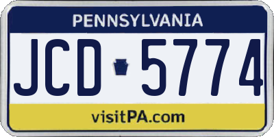 PA license plate JCD5774