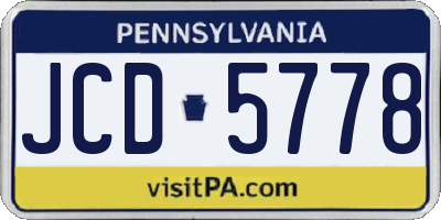 PA license plate JCD5778