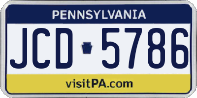 PA license plate JCD5786