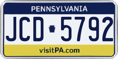 PA license plate JCD5792
