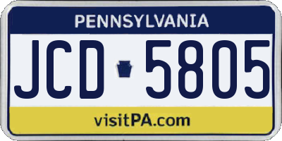 PA license plate JCD5805