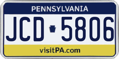 PA license plate JCD5806