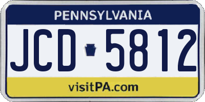 PA license plate JCD5812