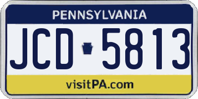 PA license plate JCD5813