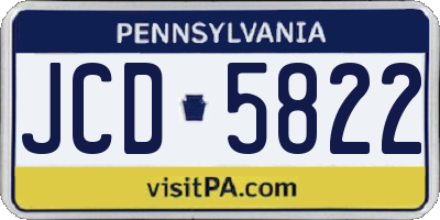 PA license plate JCD5822