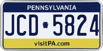 PA license plate JCD5824