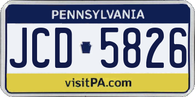 PA license plate JCD5826