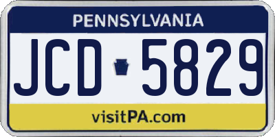PA license plate JCD5829