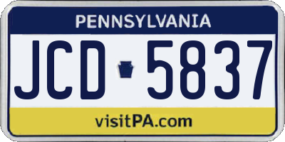 PA license plate JCD5837