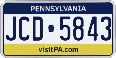 PA license plate JCD5843