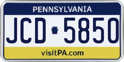 PA license plate JCD5850