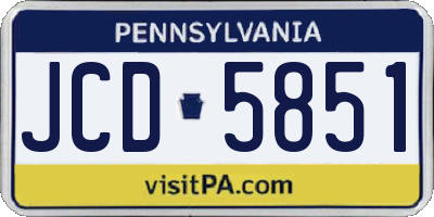PA license plate JCD5851