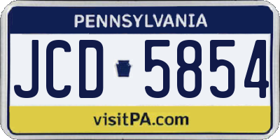 PA license plate JCD5854