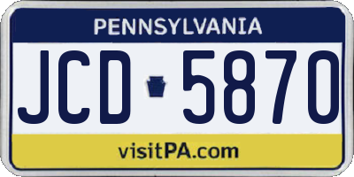 PA license plate JCD5870