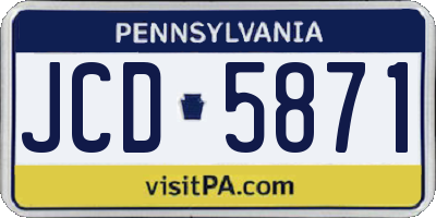 PA license plate JCD5871