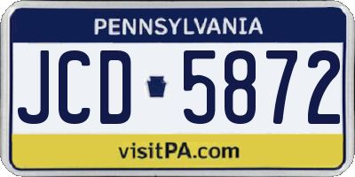 PA license plate JCD5872