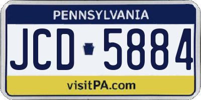 PA license plate JCD5884