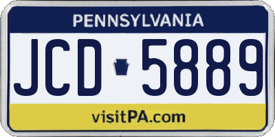 PA license plate JCD5889