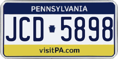 PA license plate JCD5898