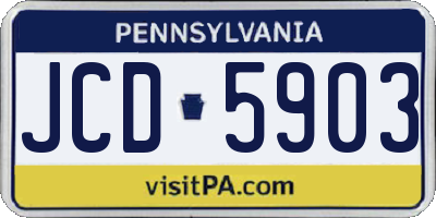 PA license plate JCD5903