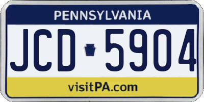 PA license plate JCD5904