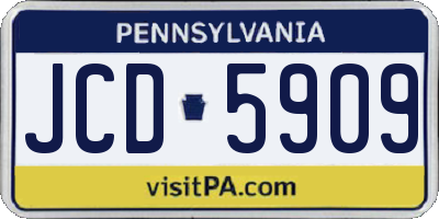 PA license plate JCD5909