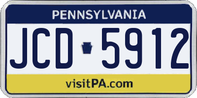 PA license plate JCD5912