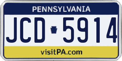 PA license plate JCD5914
