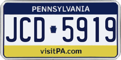 PA license plate JCD5919