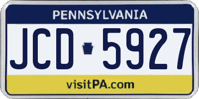 PA license plate JCD5927
