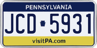 PA license plate JCD5931