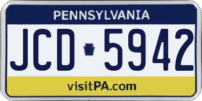 PA license plate JCD5942